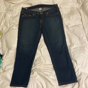 True religion, size 31 capri dark blue jeans